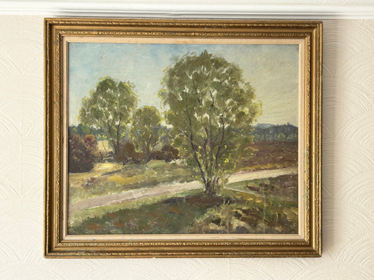 James Proudfoot ‘Roadside Trees’ Vibrant Mid Century Oil Painting on Board 20x24 inches