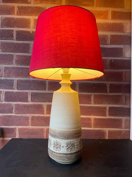 Mid Century Table Lamp Studio Pottery Large Cream Lamp Base 1960’s/70’s