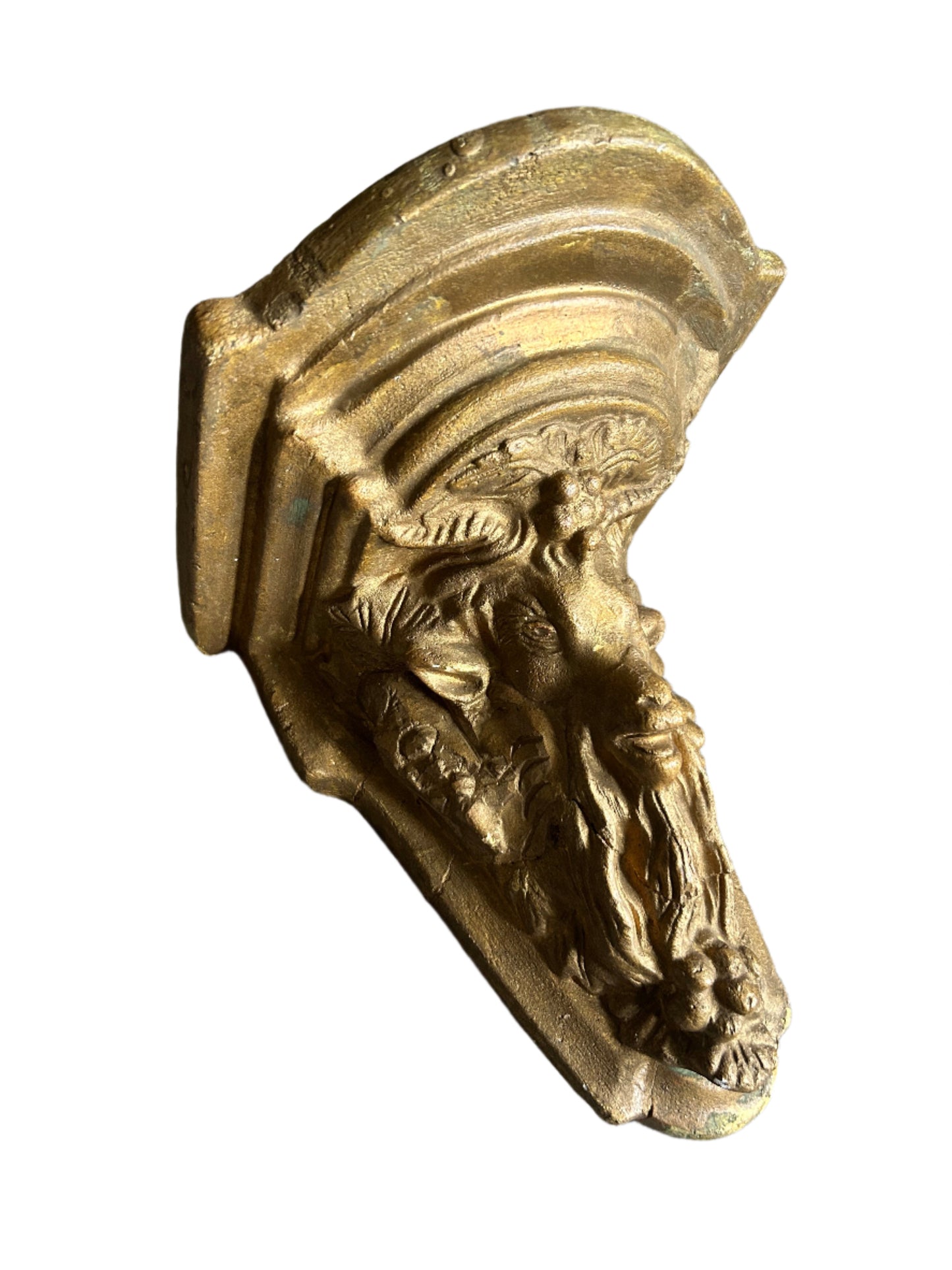 Victorian Goats Head Plaster Corbel Display Shelf Gilded Wall Hanging Plaque