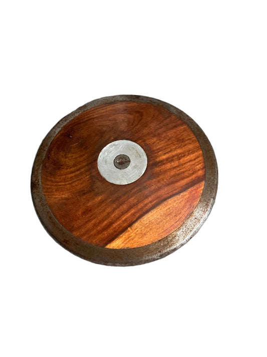 Vintage Wood and Steel Discus Beautiful Polished Wood With Stunning Grain 1.5kg