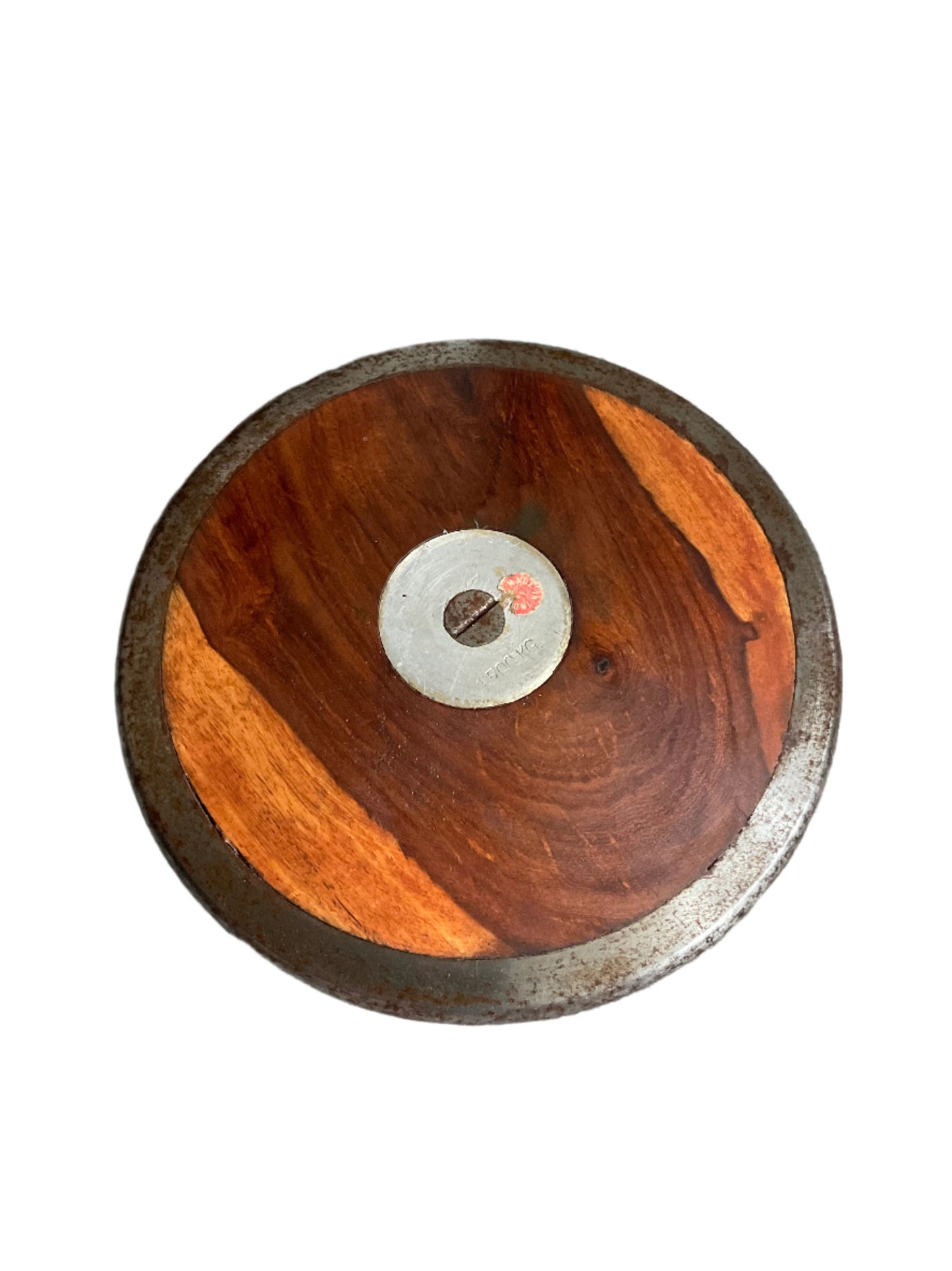 Vintage Wood and Steel Discus Beautiful Polished Wood With Stunning Grain 1.5kg