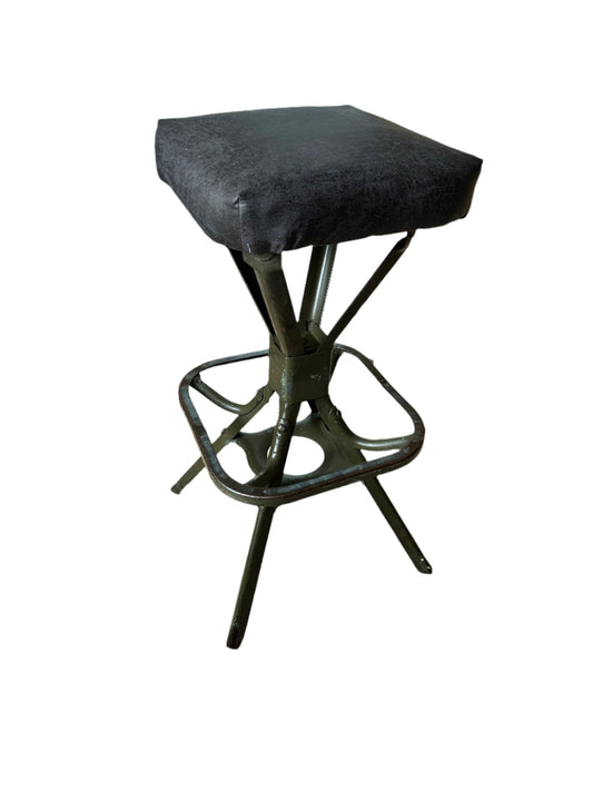 Vintage 1940s Evertaut Military Workshop Stool – Industrial Bar Stool, Mid-Century Loft Seating