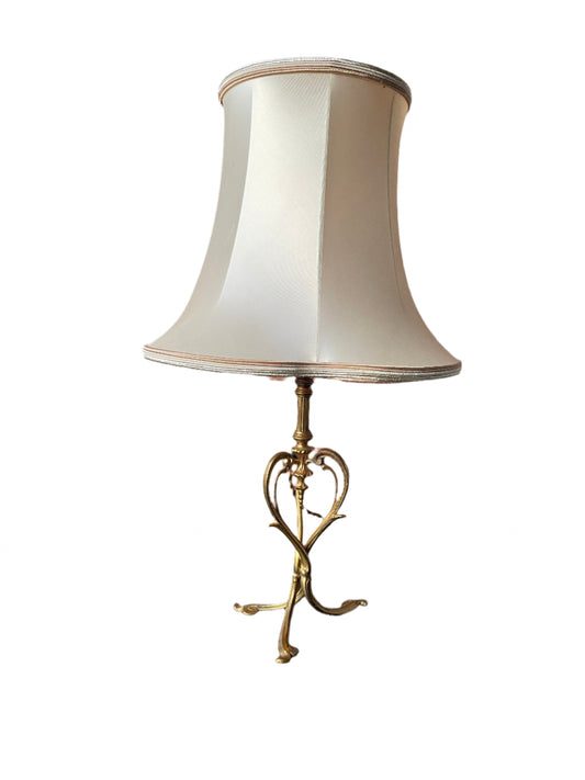 Art Nouveau Brass Table Lamp Attributed to W.A.S. Benson