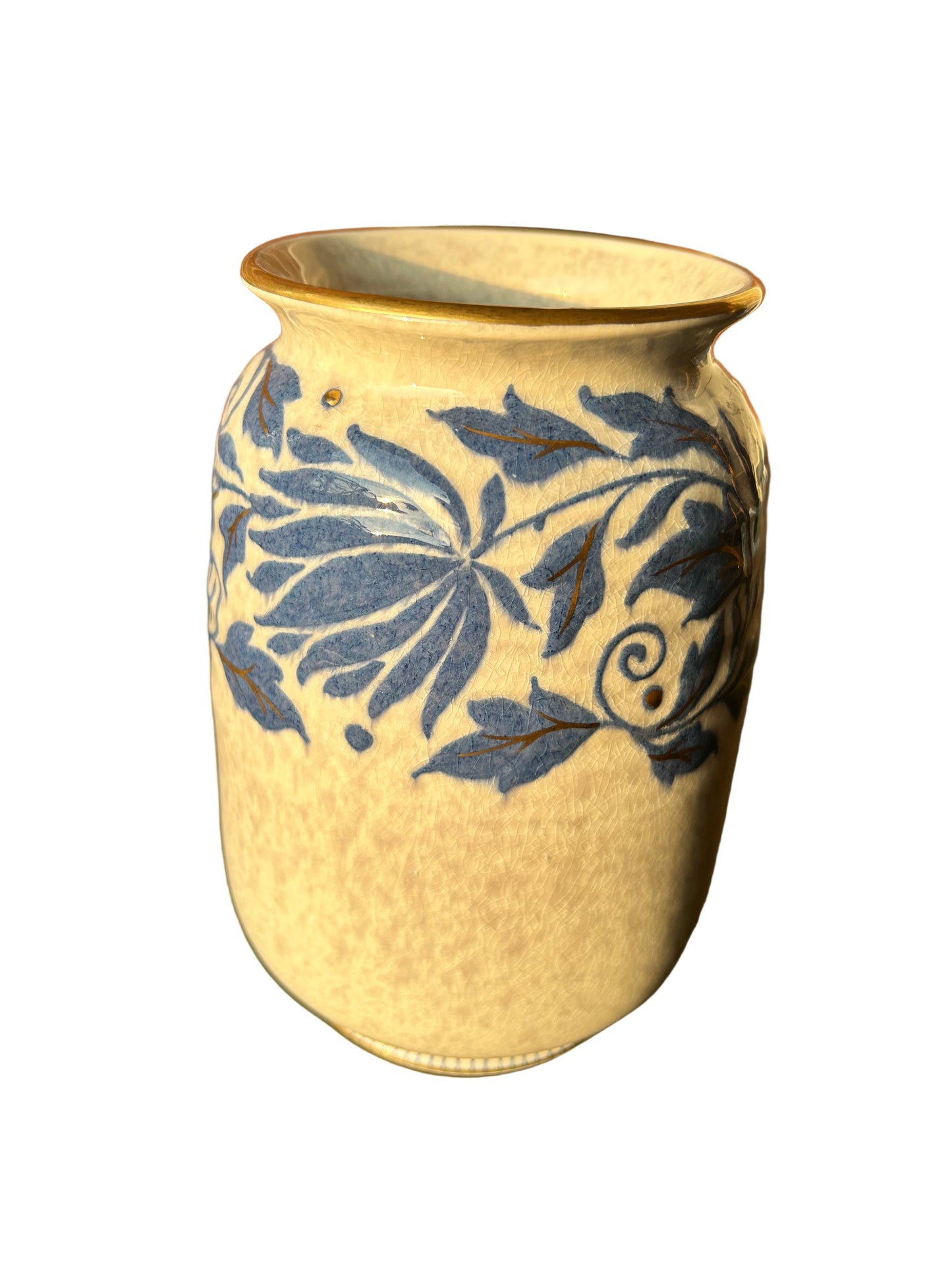 Charlotte Rhead Bursley Ware Vase: Art Deco Leaf Pattern