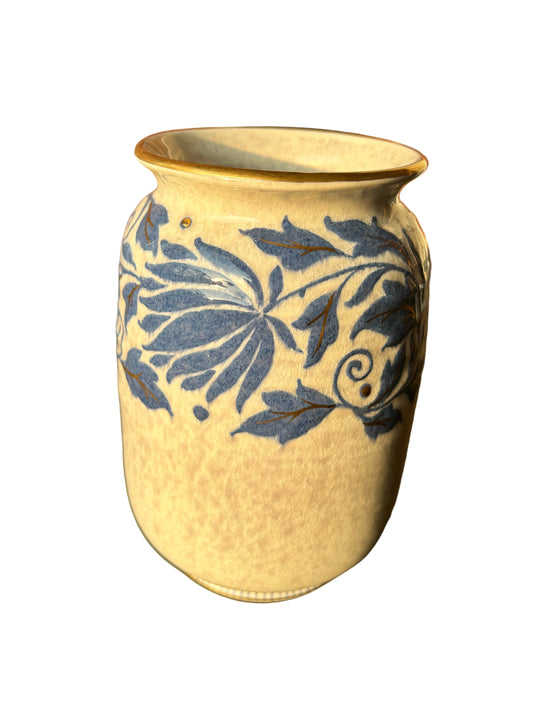 Charlotte Rhead Bursley Ware Vase: Art Deco Leaf Pattern