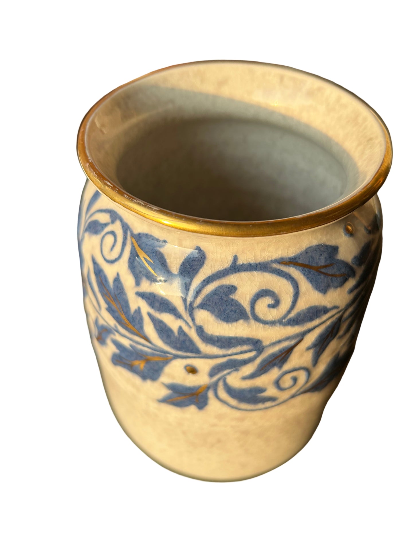Charlotte Rhead Bursley Ware Vase: Art Deco Leaf Pattern