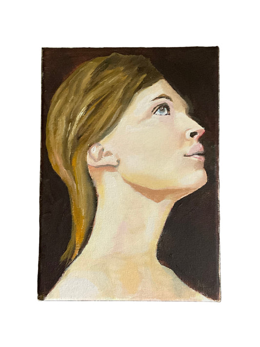 Original Oil Painting: Portrait of a Blonde Lady on Stretched Canvas