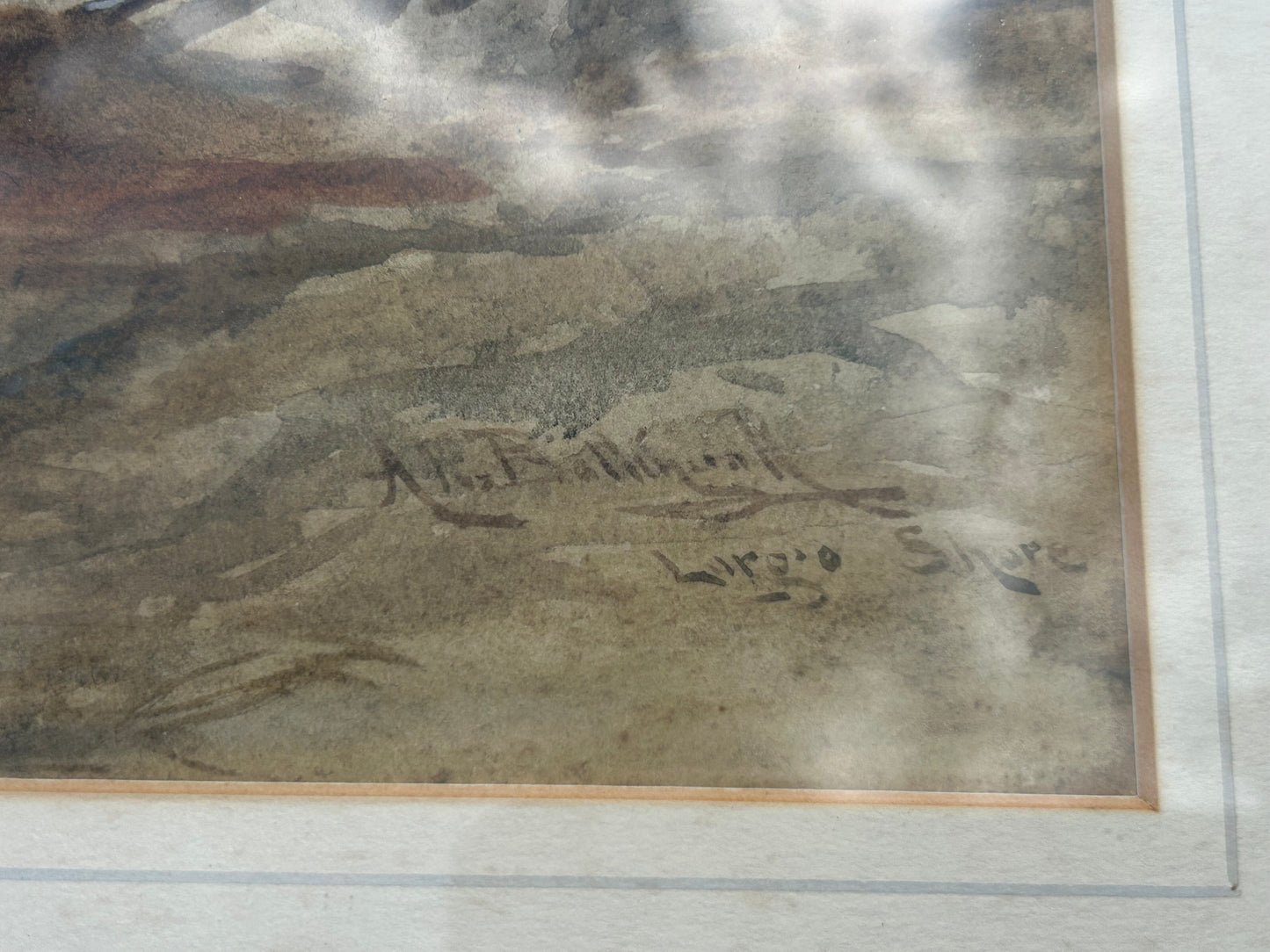 Alexander Ballingall Watercolour Painting “Largo Shore” Antique Scottish Coastal Seascape Framed Original c.1900