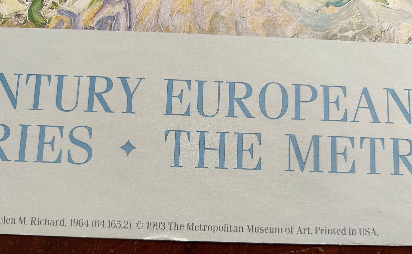 Vintage 1993 Van Gogh Exhibition Poster The Metropolitan Museum of Art New York Unframed