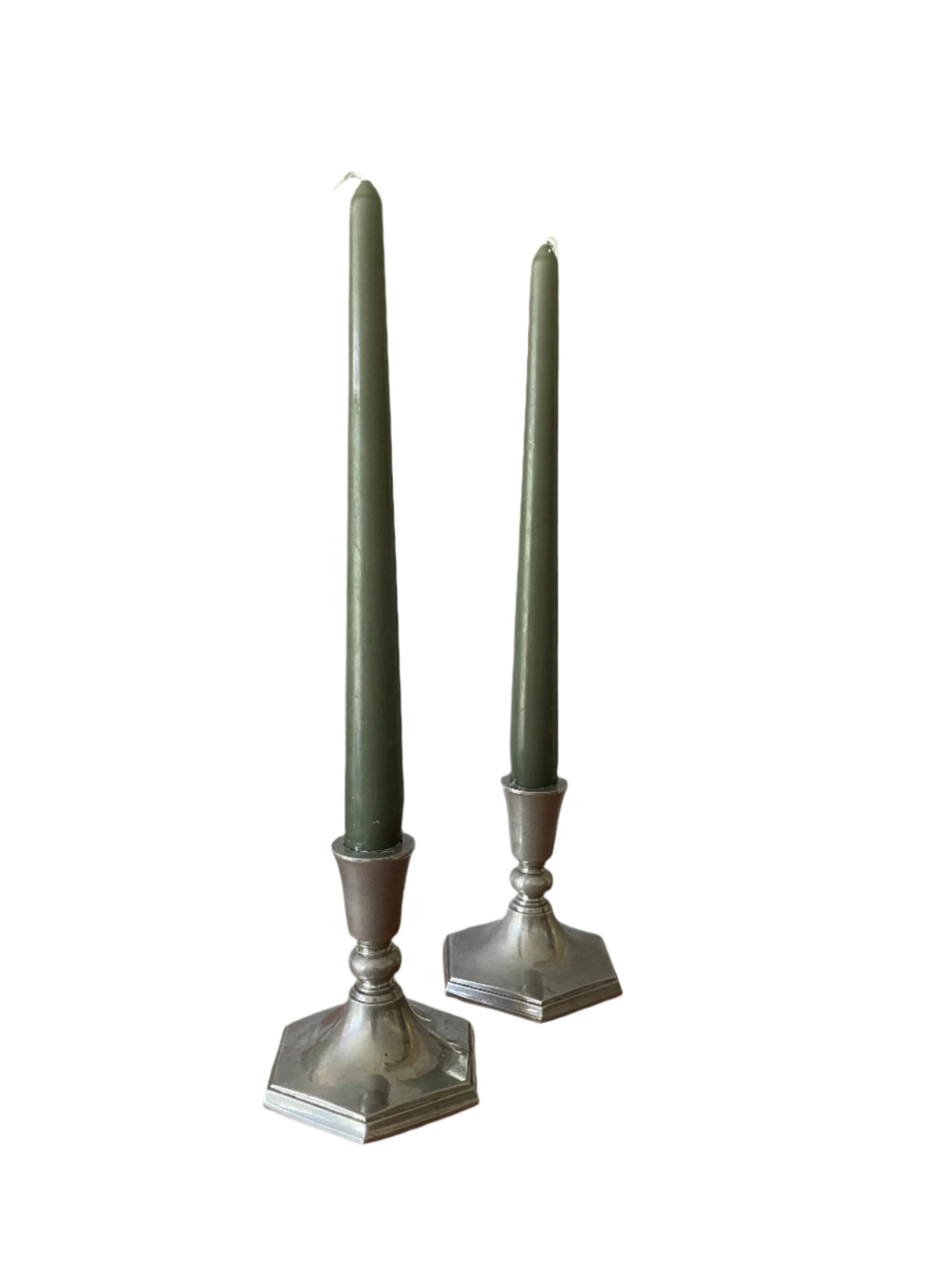 Pewter candlesticks
