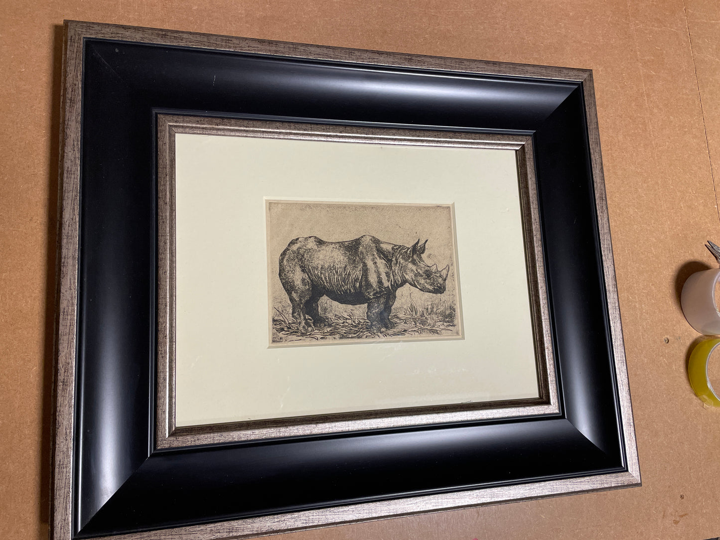 Michael Canney 1923-1999 Rhinoceros Etching with Aquatint and Plate Tone 1947