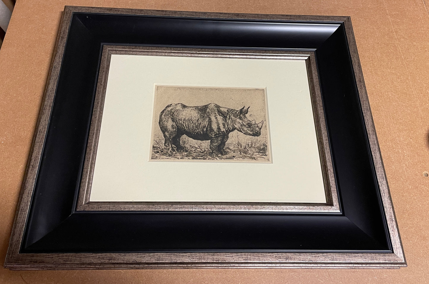 Michael Canney 1923-1999 Rhinoceros Etching with Aquatint and Plate Tone 1947