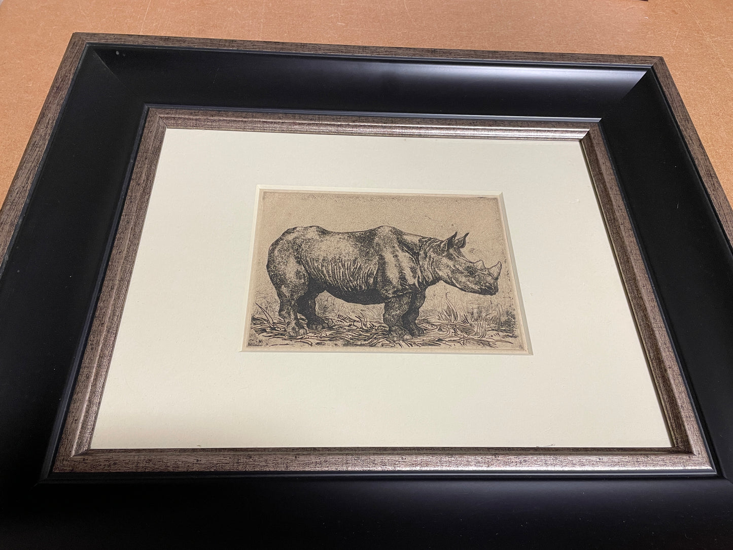 Michael Canney 1923-1999 Rhinoceros Etching with Aquatint and Plate Tone 1947