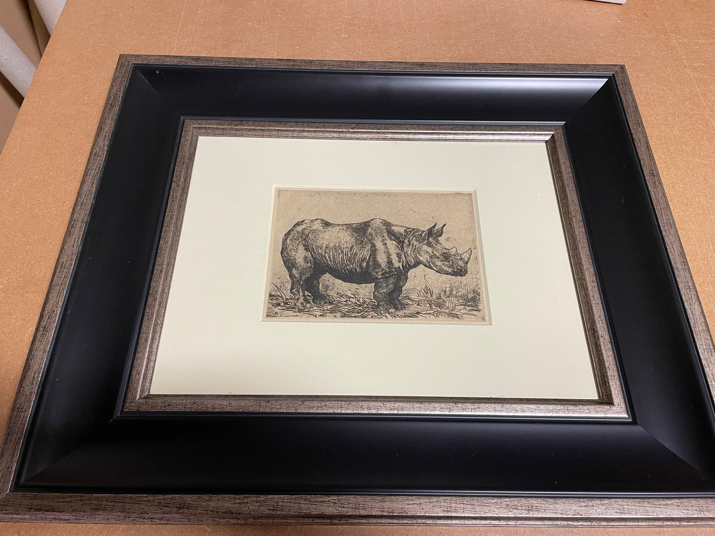 Michael Canney 1923-1999 Rhinoceros Etching with Aquatint and Plate Tone 1947