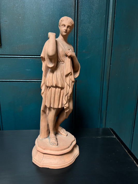 Grand Tour Terracotta Statue of Diana The Huntress 19th Century Decorative Antique Statue